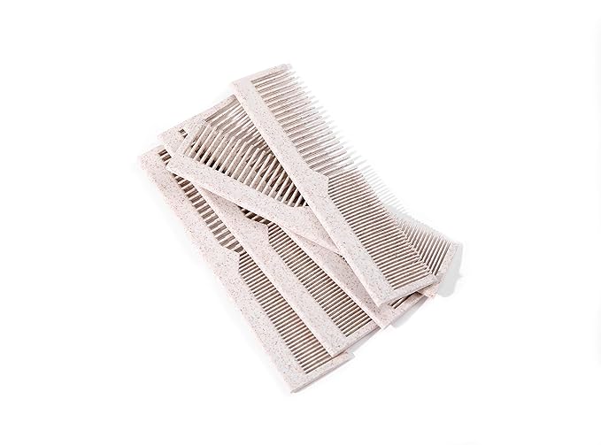 Bleeker and Rowe 100% Biodegradable Combs - Individually wrapped - Environmentally Eco Friendly Bulk Pocket Pet Dog Grooming Hair Lice Combs - Perfect for Macrame (Pack of 15)