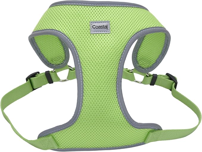 Coastal Pet Comfort Soft Reflective Wrap Adjustable Dog Harness - No-Pull Dog Harness for Small & Large Dogs - Lime - 5/8" x 19"–23"