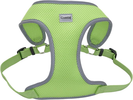 Coastal Pet Comfort Soft Reflective Wrap Adjustable Dog Harness - No-Pull Dog Harness for Small & Large Dogs - Lime - 5/8" x 19"–23"