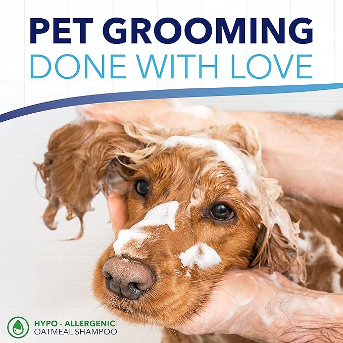 TropiClean OxyMed Hypoallergenic Dog Shampoo for Allergies and Itching, Skin Soothing Shampoo for Pets with Sensitive Skin, Tearless, Cat Safe, 1 Gallon