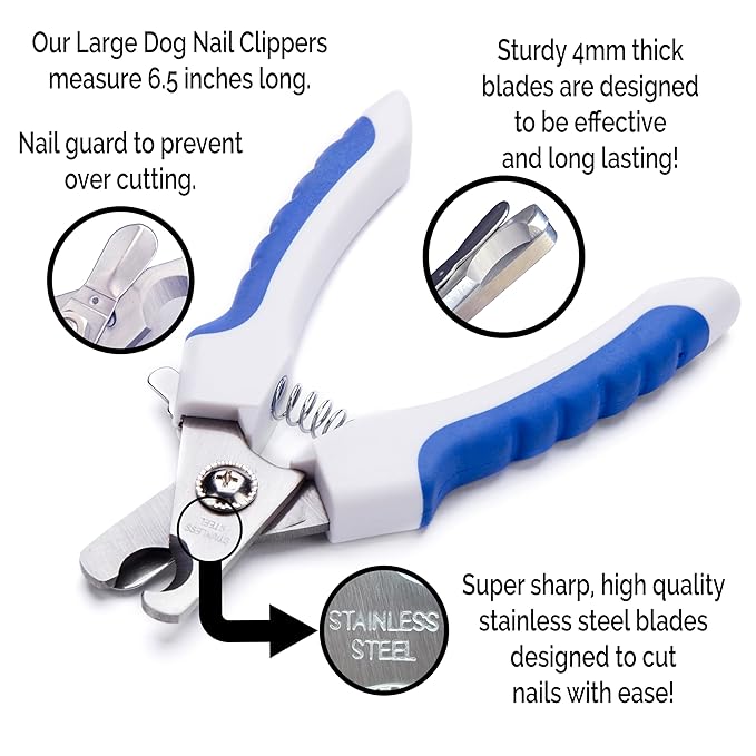 Self-Cleaning Slicker Brush for Dogs, Shedding Fur Comb, Dematting Comb & Nail Clipper Set for Dogs With Medium and Long Hair