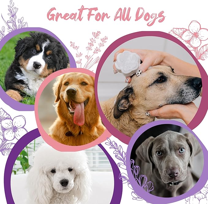 Pawson Dog Shampoo Bar - Natural Pet Shampoo with Rice Water and Aloe for Animals, Puppy Essentials, Peony Vanilla Scent