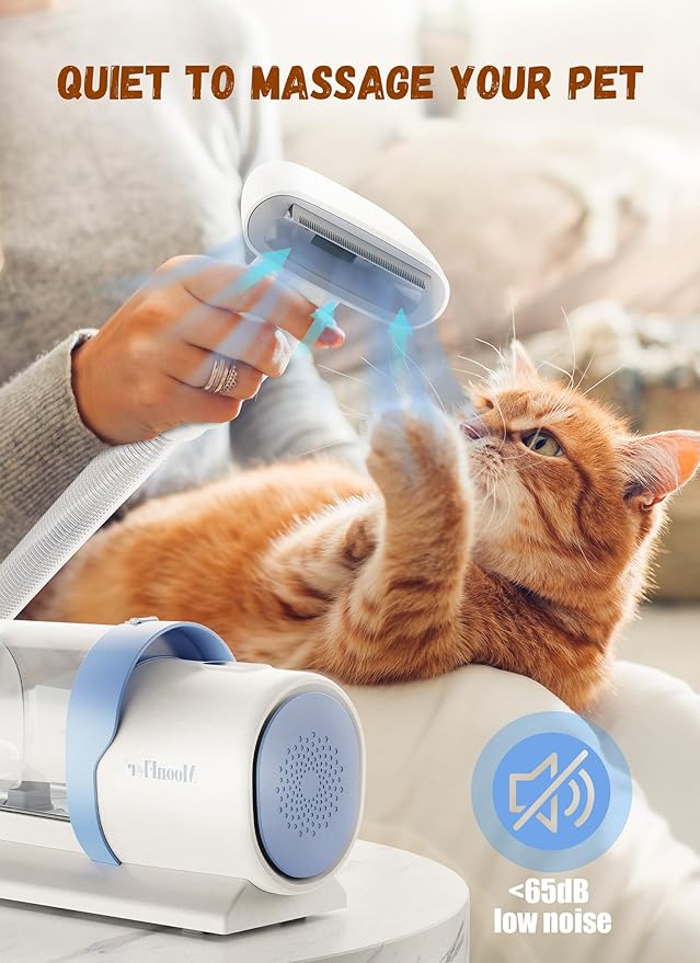 Moonflor Dog Grooming Kit with 2.5L Large-Capacity 10Kpa Vacuum for Shedding, Low Noise Hair Remover with 4 Proven Pet Grooming Supplies, Quiet Hair Clippers Set for Cats & Dogs