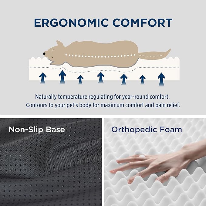 Bedsure Large Dog Bed for Large Dogs - Christmas Dog Bed, Orthopedic Waterproof Dog Beds with Removable Washable Cover