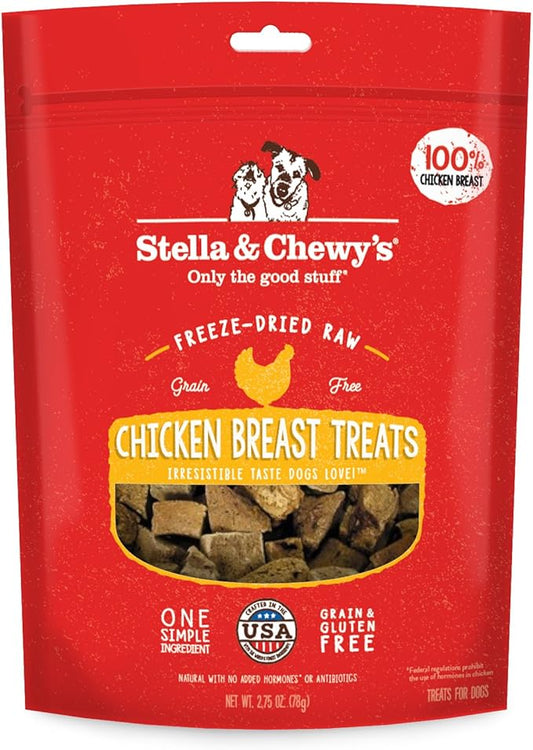 Stella & Chewy's Freeze-Dried Raw Single Ingredient Chicken Breast Treats, 2.75 oz. Bag