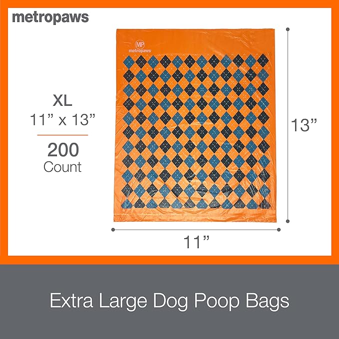 MetroPaws Peppermint Dog Wipes, 100 Extra Large, Thick Cleaning Wipes & Waste Packs XL - 200 Extra Large Dog Bags, Leakproof, Durable Pet Waste Bags for Easy Cleanup [PINK]