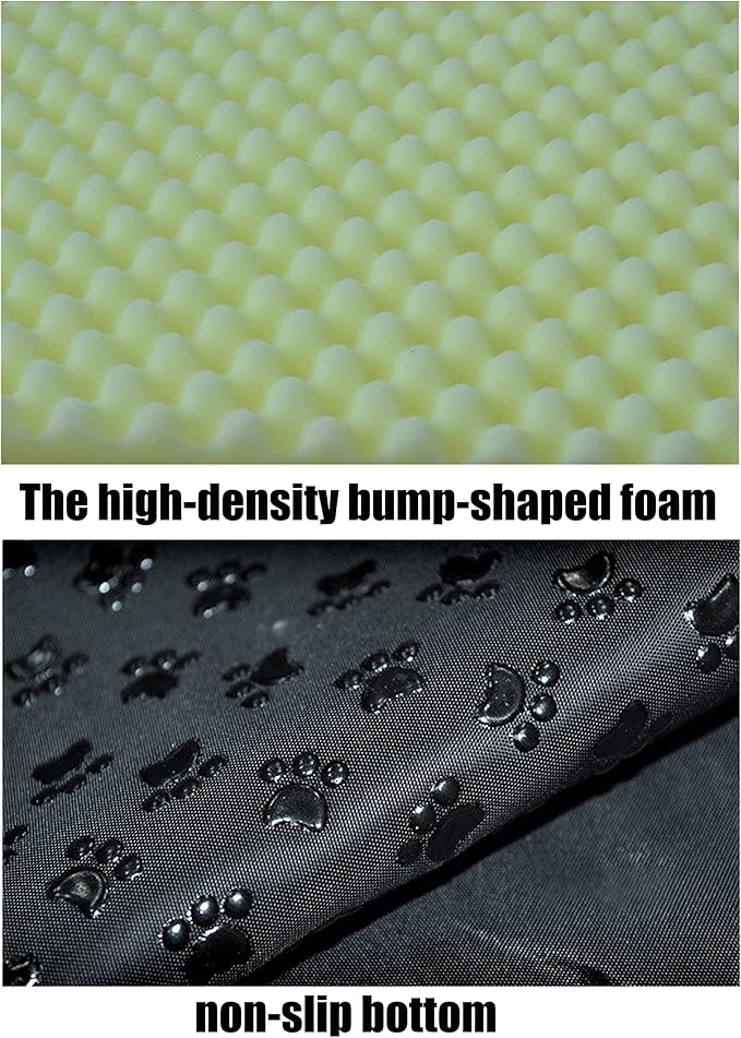 Dog Bed,2 Ways to Use,Indoor Pet House with Fluffy Mat,Removable and Washable Cover,Splash-Proof House and Non-Slip Bottom,for Large Dogs(2XL Vertical Stripes)