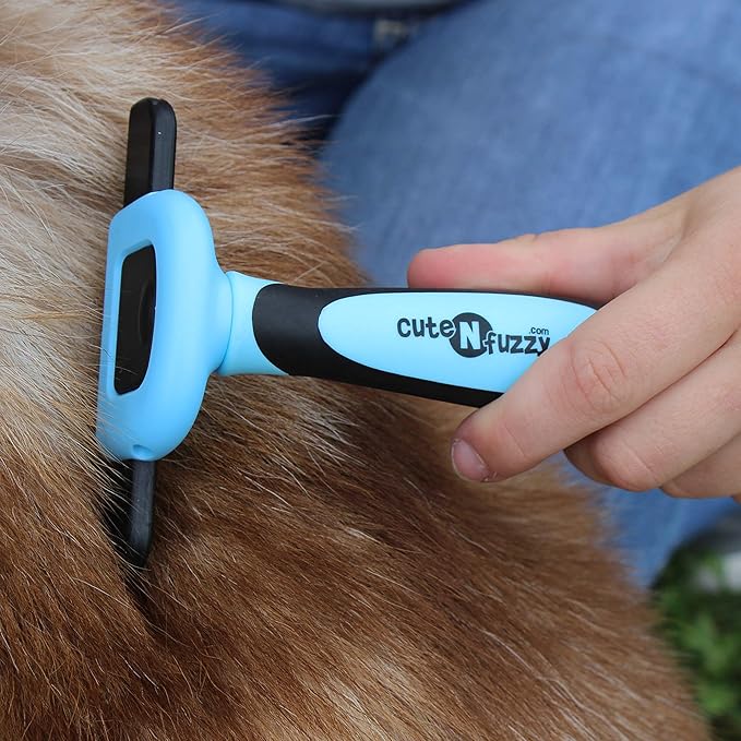 Deshedding Pet Grooming Comb, Blue, Large