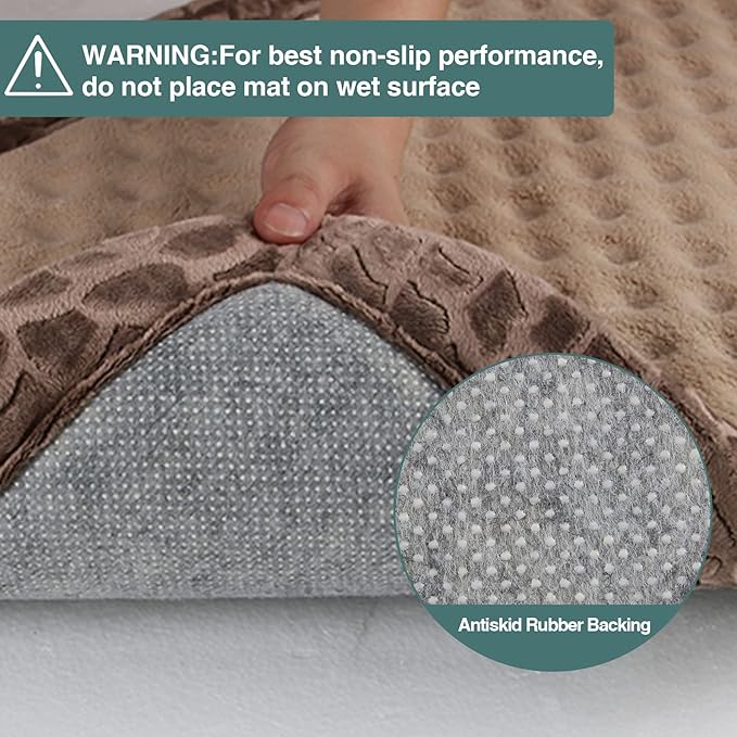Large Dog Crate Pad 36 inch Memory Foam Dog Kennel Bed Soft Flannel Washable Anti Slip Puppy Sleeping Mat,Brown