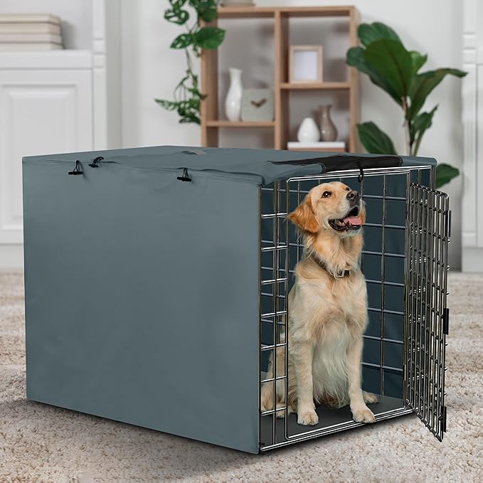 Utopia Home Dog Crate Cover, Waterproof Dog Kennel Cover 36 Inch - Gray, 600D Heavy Duty Dog Cage Cover Universal Fit for Most Wire Pet Crates - 36 x 23 x 25 Inch (Cover Only)