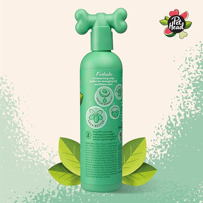 Furtastic Dog Shampoo | Watermelon Scent | Dog Shampoo for Smelly Dogs | Knot Detangler | Care for Long, Tangly Curls & Coats | Vegan | Gentle Formula for Puppies | Made in USA | 16 fl. oz.