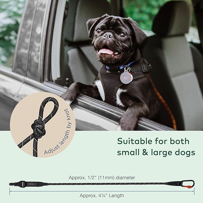 Dog Seat Belt for Car | Universal Dog Car Seatbelt | Durable Reflective Dog Seatbelt with Clip Hook Latch, Buckle and Alloy Carabiner- Safe and Secure Pet Safety Restraint for Dog