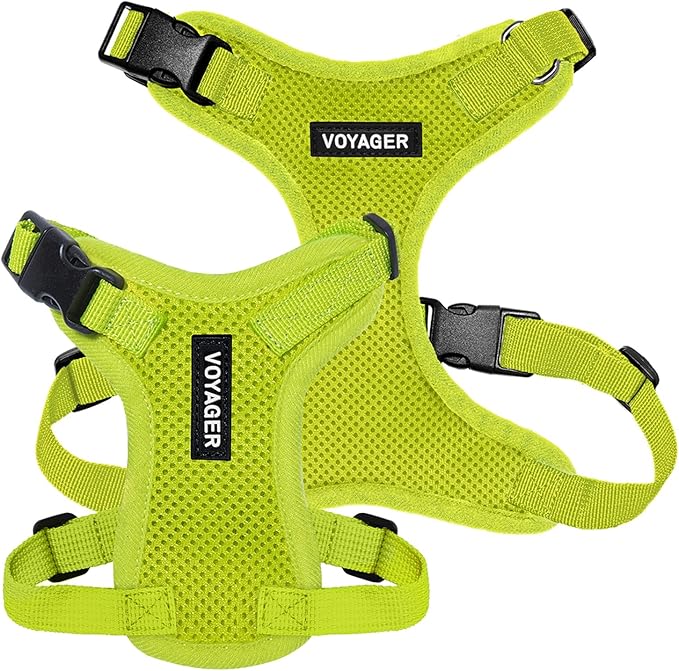 Voyager Step-in Lock Pet Harness - All Weather Mesh, Adjustable Step in Harness for Cats and Dogs by Best Pet Supplies - Lime Green, M