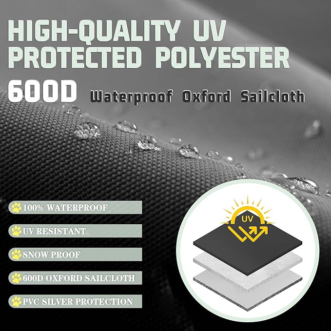 Outdoor Dog Kennel Cover Half Coverage for 10x10FT 600D Heavy Duty Waterproof Kennel Covers for Dog Cages(Cover Only) Black