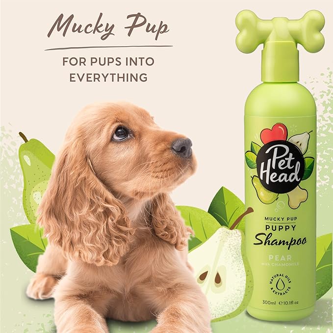 Mucky Pup Puppy Shampoo | Pear Scent | Shampoo for Puppies from 8 weeks | Professional Grooming | Vegan Dog Shampoo | Gentle Formula for Puppies | Made in USA | 16 fl. oz.