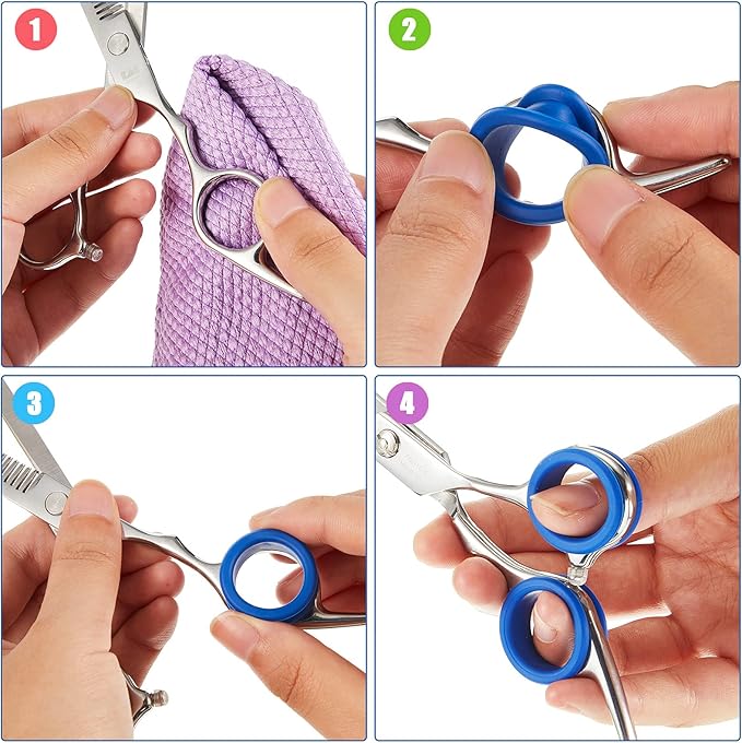 20 Pieces Scissors Finger Rings Silicone Pet Shears Finger Rings rubber finger dog hair scissors for Grooming Scissors Pet Hair Shears