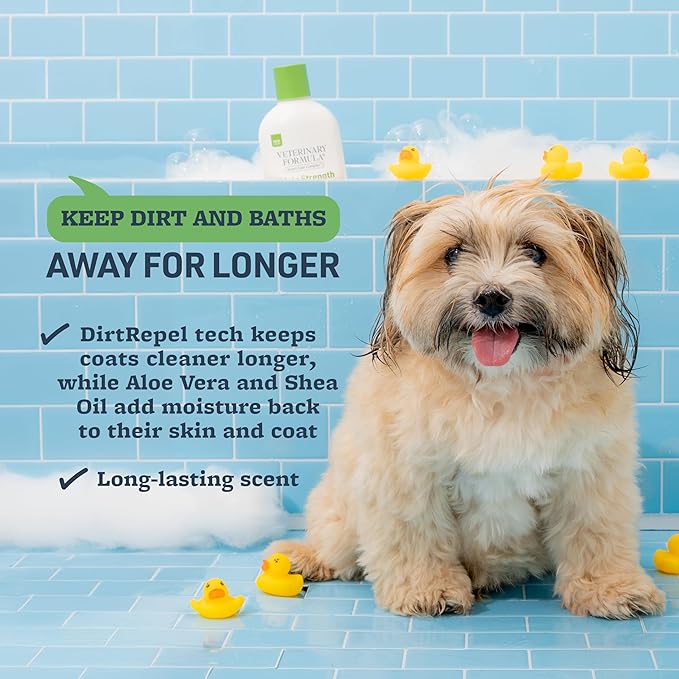 Veterinary Formula Smart Coat Complex Triple Strength Dirty Dog Concentrated Shampoo, 17 Fl oz – DirtRepel Tech Cleans Extra Dirty and Smelly Dogs – Contains Shea Butter and Aloe Vera to Soothe