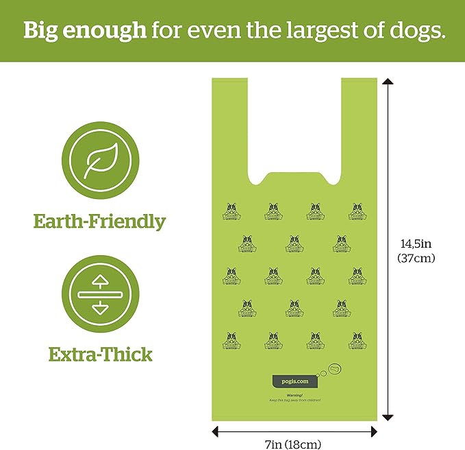 Pogi's 900 Unscented Dog Poop Bags w/Handles and 100 Plant-based Grooming Wipes Bundle