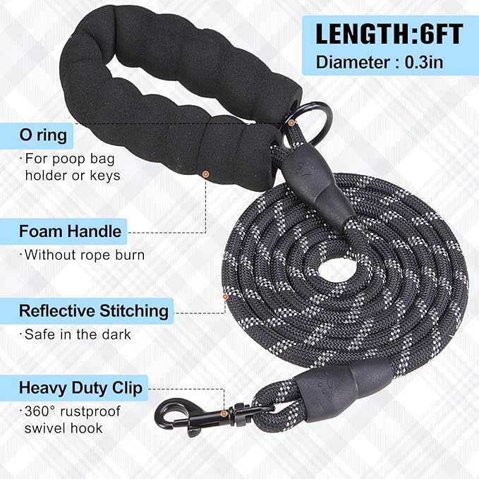 BEAUTYZOO Step in Dog Harness and Leash Set,Reflective Dog Harness No Pull No Choke Puppy Harness for Small Medium Large Dogs Cats,Soft Padded Mesh Vest Harnesses for Girl and Boy Pets,Black Plaid M