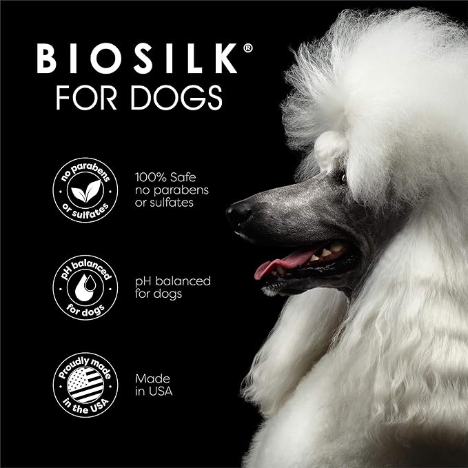 BioSilk for Dogs Silk Therapy Shampoo with Organic Coconut Oil | Coconut Dog Shampoo Waterless Shampoo | Dry Dog Shampoo from Silk Therapy for Fresh Dog Coats,Beige