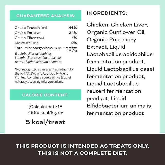 Primal Freeze Dried Dog Treats; Chicken Liver Dog Treats with Probiotics for Dogs; Liver, Laugh, Love; Crunchy Grain Free Training Treats for Dogs, 1.5 oz (Pack of 2)