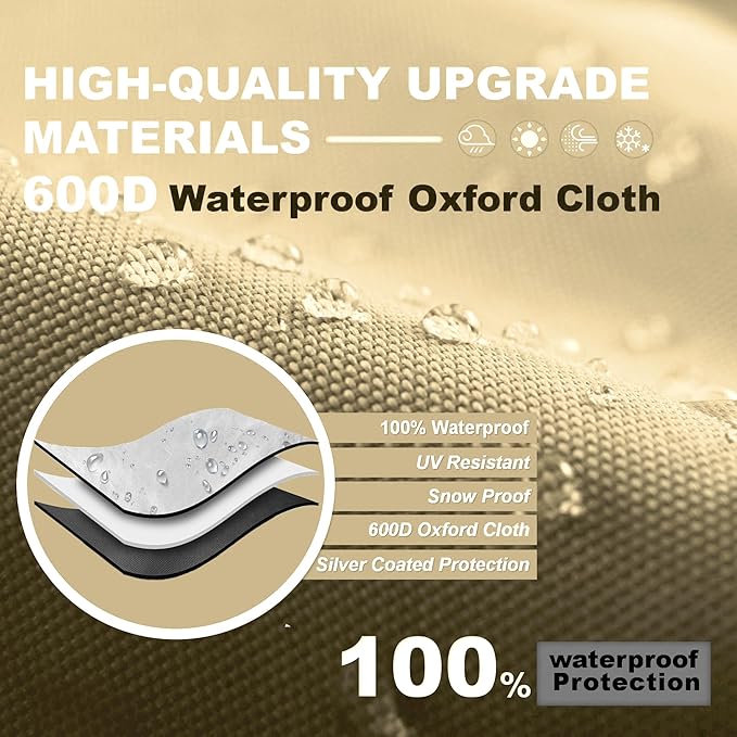 Outdoor Cat House Cover, Extremely Waterproof Feral Cattery Cat Cover, Cat Enclosure Cover, Large Cat Cage Condo/Cat House Cover - 32" L x 32" W x 71" H，Khaki (Cover only)