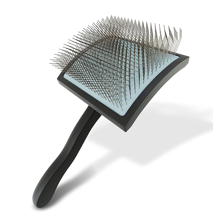 Soft-Touch Slicker Brush – Black – Professional Pet Grooming Brush for Thick & Long-Haired Dogs