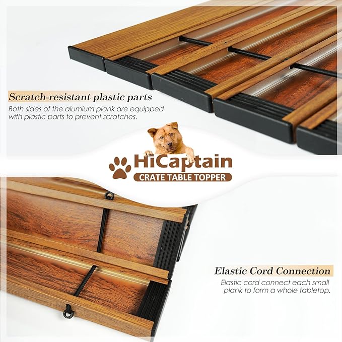 HiCaptain Pet Crate Table Topper – Foldable Wire Dog Kennel Topper Custom Pet Crate Table (M, for 36 inch Crate)