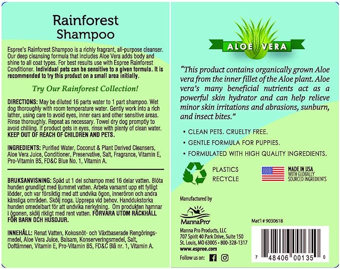 Espree Rainforest Shampoo, 1 gallon