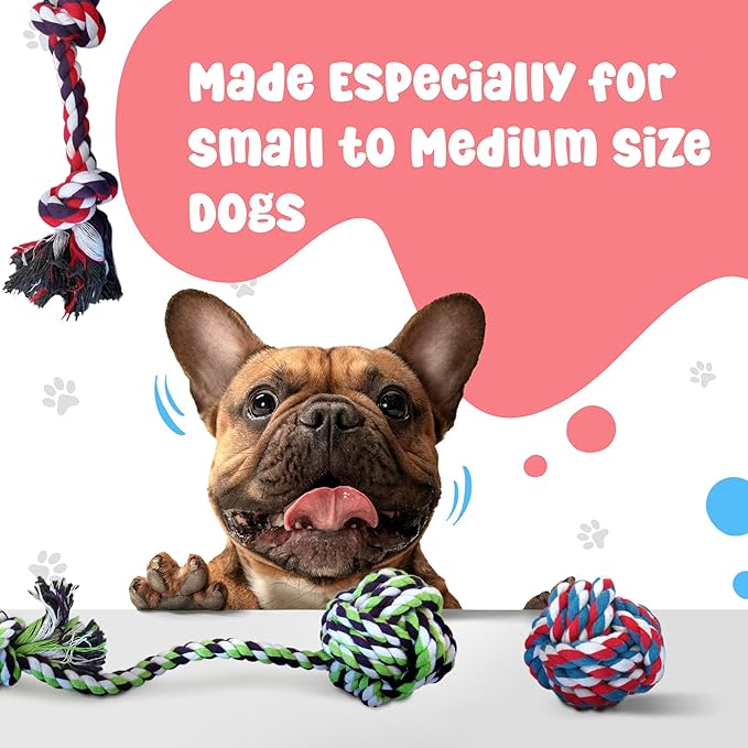 Ultimate Pet Care Bundle: Pacific Pups Organic Dog Wrinkle Wipes & 5PCs Rope Toys for Small and Medium Dogs - Supports Non-Profit Dog Rescue