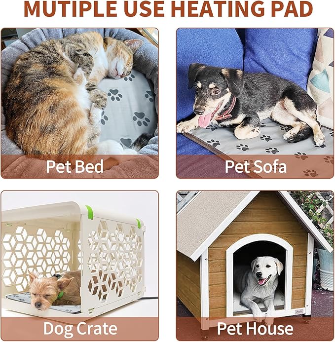 Extra Large Dog Heating Pad 47x30 in Waterproof Pet Heating Pad Smart Thermostat Switch, Whelping Supplies Heated Dog Bed, Adding Wire Rope Wires Puppy Heating Pad Mat-Rose