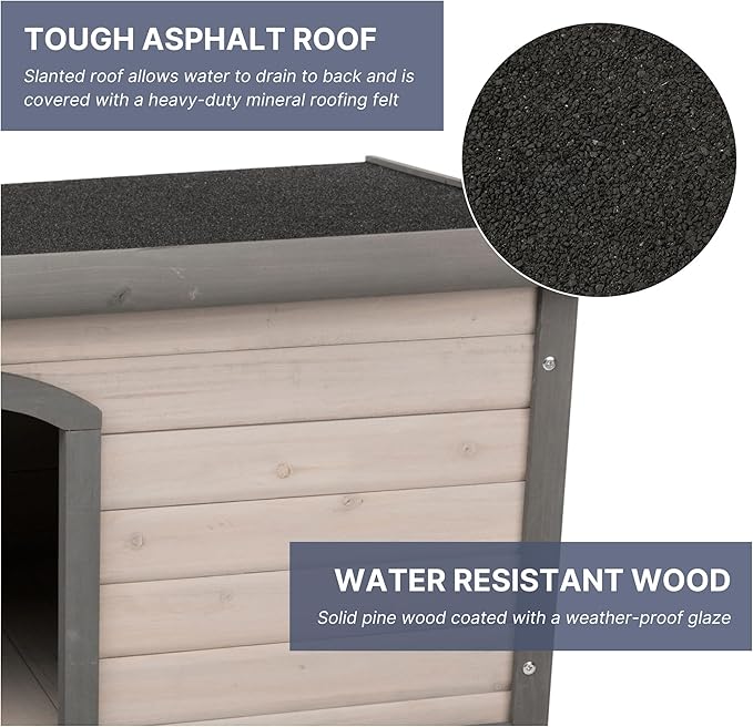 TRIXIE Natura Classic Dog House – Outside, Large, Weatherproof Sealer & Hinged Roof, Adjustable Legs