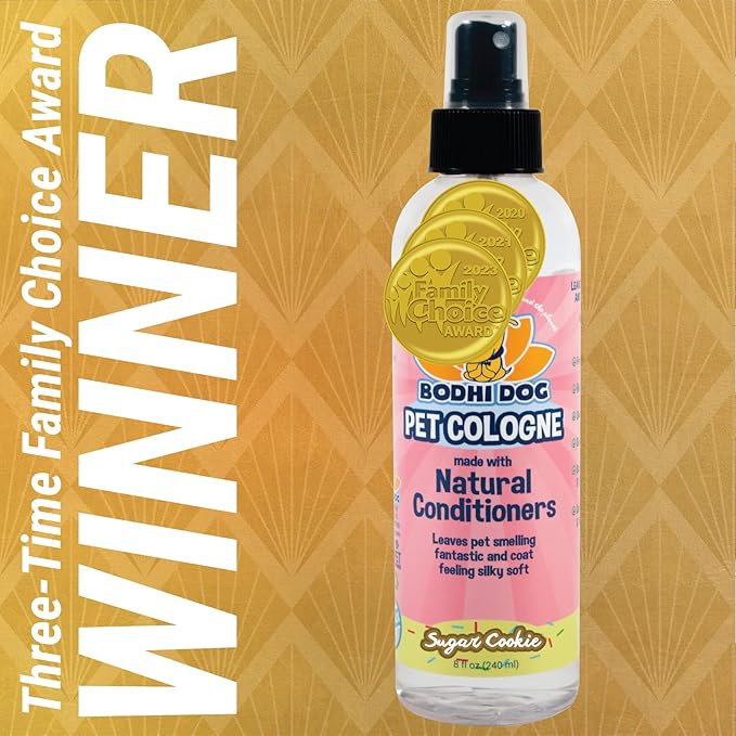 Bodhi Dog Natural Dog Cologne (Sugar Cookie) - Premium Scented Deodorizing Pet Perfume with Conditioner for Dogs & Cats - Keeps Pets Fresh & Clean - Gentle and Safe Formula, Made in USA (8 Fl Oz)