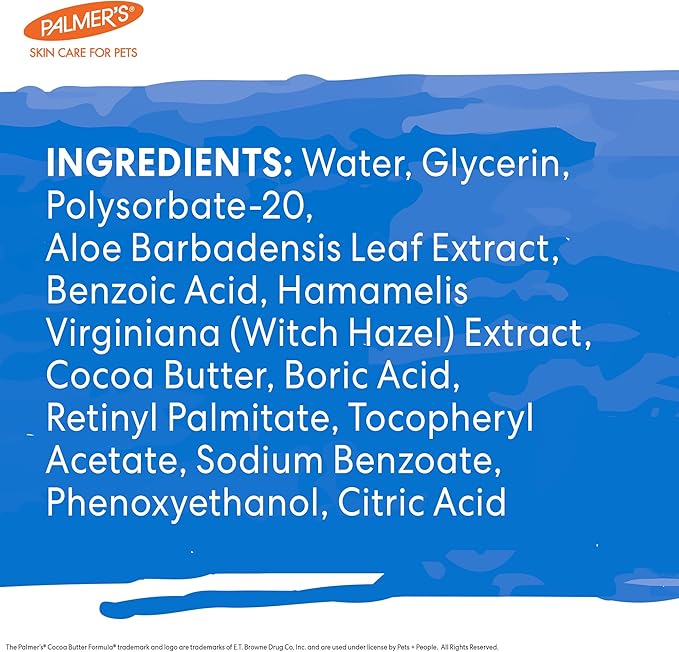 Palmer's for Pets Face and Eye Wipes with Cocoa Butter and Vitamin E, Dog Eye Cleaning and Care, Specially Fomulated for Dogs, 100ct