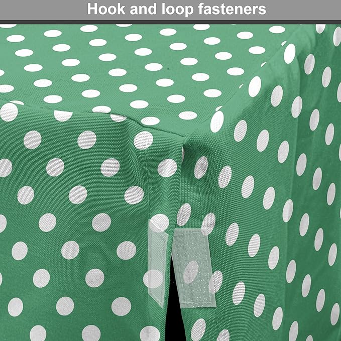 Lunarable Green Dog Crate Cover, Old Fashioned Polka Dot Pattern on Green Background Classical Traditional, Easy to Use Pet Kennel Cover for Cats & Medium Dogs, 24 Inch, Forest Green White