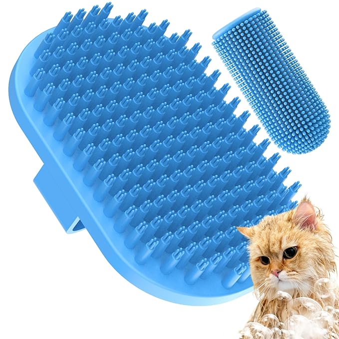 Dog Bath Brush | Dog Scrubber for Bath | Dog Washing Brush | Dog shampoo brush with adjustable handle, Suitable for Pets Deshedding, Washing, Massaging & Grooming | Pack of two.