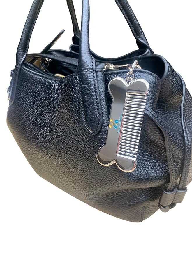 Cute to the Bone Portable Dog Comb 3x1.5 inch Stainless Steel, Small, Shinny silver