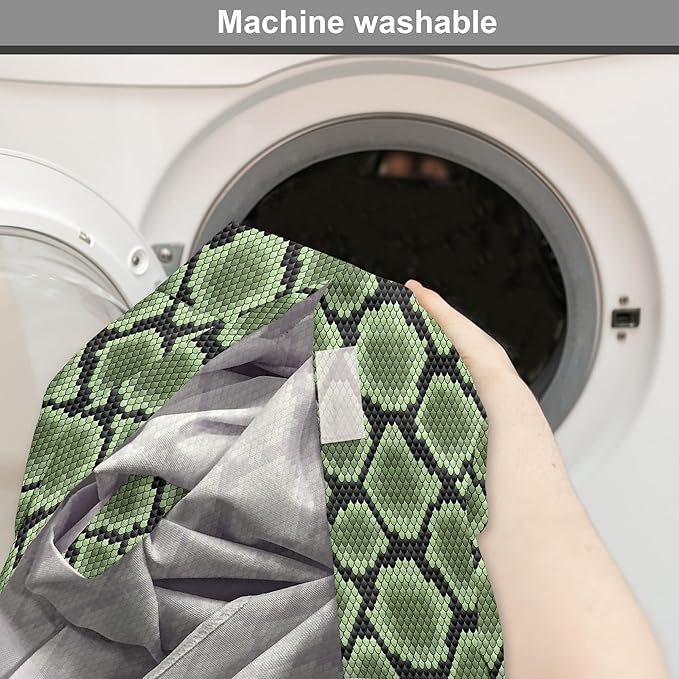 Lunarable Reptile Dog Crate Cover, Scale Pattern Abstract Nature Influences Skin Design Half Circles Illustration, Easy to Use Pet Kennel Cover for Medium Large Dogs, 36 Inch, Black Green