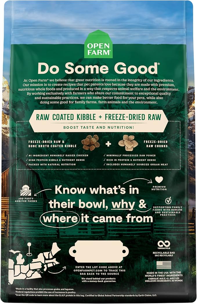 Open Farm RawMix Ancient Grains Prairie Recipe for Dogs, Includes Kibble, Bone Broth, and Freeze Dried Raw, Inspired by The Wild, Humanely Raised Protein and Non-GMO Fruits and Veggies, 3.5 lb