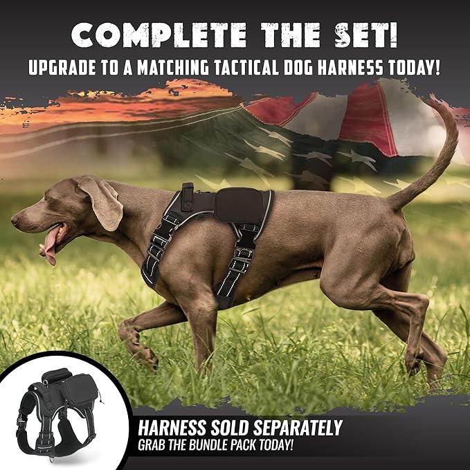 2 Pack Molle Pouches for Dog Harness - Tactical Dog Pouch for Dog Backpack Harness - Dog Saddle Bag Tactical Dog Gear - Tactical Dog Harness Bag for Carrying Treats, Poop Bags, Keys & More (Black)