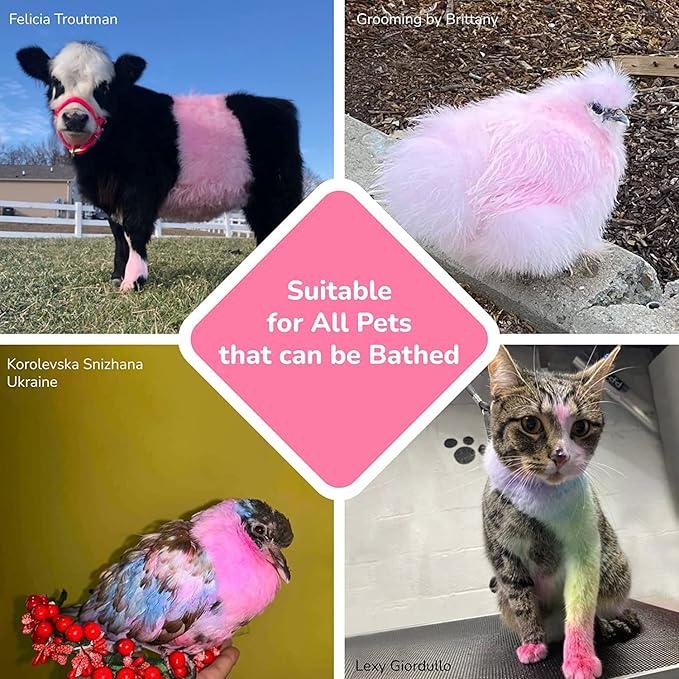 OPAWZ Color Depositing Shampoo for Dogs, Semi-Permanent Dog Hair Dye Coloring Safe Shampoo, Non-Toxic Colorwash Shampoo for Pets (Vivid Pink, 16.94 fl.oz / 500mL)