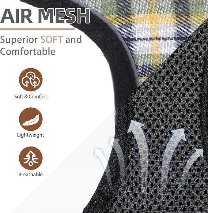 PUPTECK Soft Mesh Dog Harness and Leash Set Pet Puppy Cat Comfort Padded Vest No Pull Harnesses, Green/Yellow, L