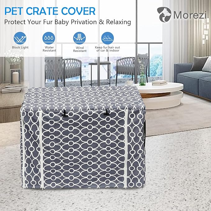 Dog Crate Cover Kennel Dogs Covers fits Small Medium Large crates cage Heavy Nylon Waterproof soundproof Indoor Outdoor - Cover only - Grey - 36 inch