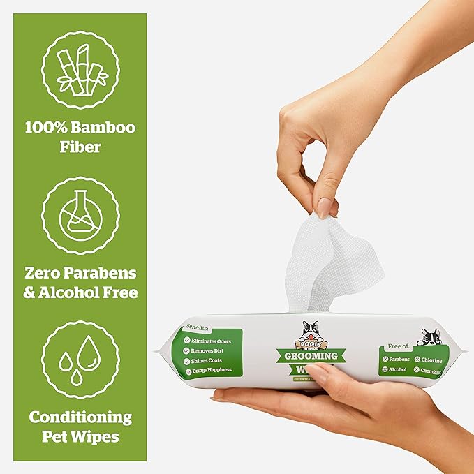 Pogi’s Dog Grooming Wipes – Hypoallergenic Pet Wipes for Paws, Body & Butt – Cleaning & Hydrating, Green Tea Scent, 400-Count