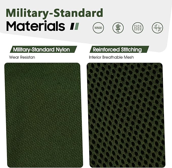 DORA BRIDAL Tactical Dog Harness, Service Dog Molle Vest with Handle, Military Dog Harness with Hook & Loop Panels, Heavy Duty No Pull Adjustable Dog Vest for Training, Walking, Hiking, Green XL