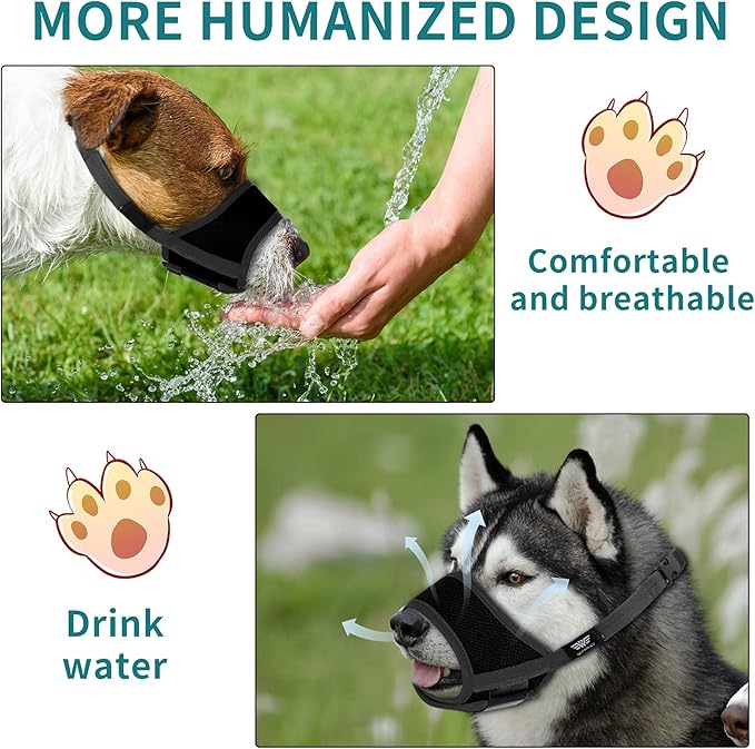 Muzzle for Small Dog, Dog Muzzle for Small Dogs, Small Dog Muzzle, Small Dog Muzzles for Biting Barking Chewing, Soft Muzzle for Small Dogs, Muzzles for Small Dog Puppy S Black