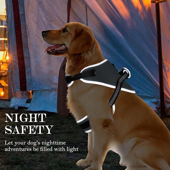 Reflective No Pull Dog Harness for Medium Dogs, Easy Control Dog Vest Harness, Breathable Mesh Harness, Comfortable and Adjustable, Metal Ring and Control Handle, Gray M