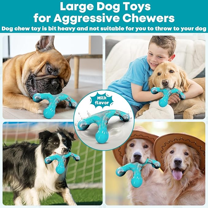 Dog Chew Toy for Aggressive Chewers: Dog Toys for Large Dogs - Indestructible Dog Toys - Tough Dog Toys for Large - Medium-Super Chewer Dogs