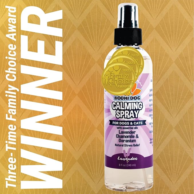Bodhi Dog Natural Calming Spray for Dogs - Relaxation Support for Grooming, Travel, Fireworks & More - Gentle Care for Pets - Made in USA - Calming Lavender Scent (8 Fl Oz)