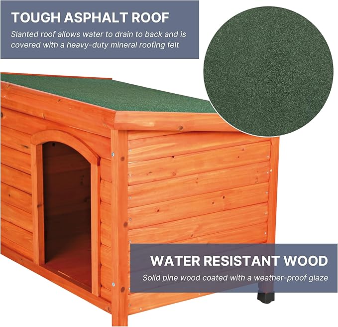 TRIXIE Pet Products Dog Club House, Large,Glazed Pine,40.75x26.75x28.25 Inch (Pack of 1),39552
